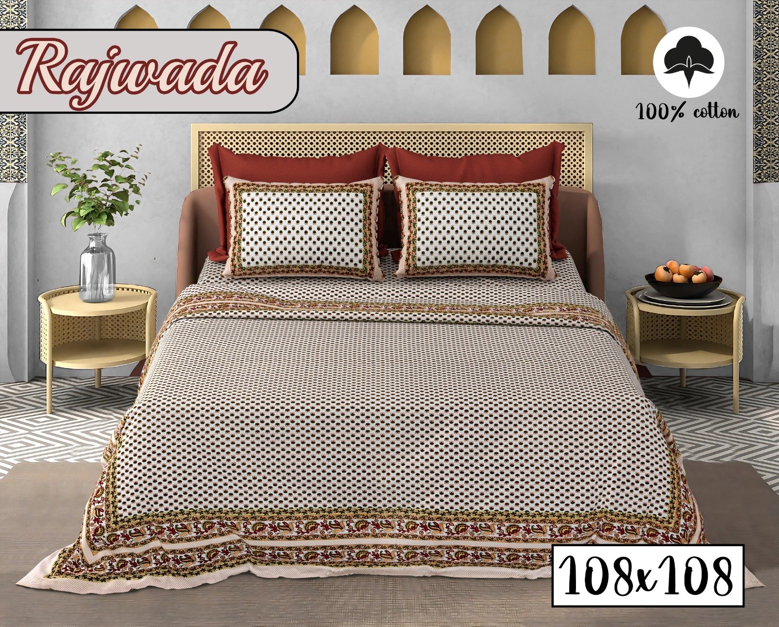 Rajwada 100% cotton bed sheets