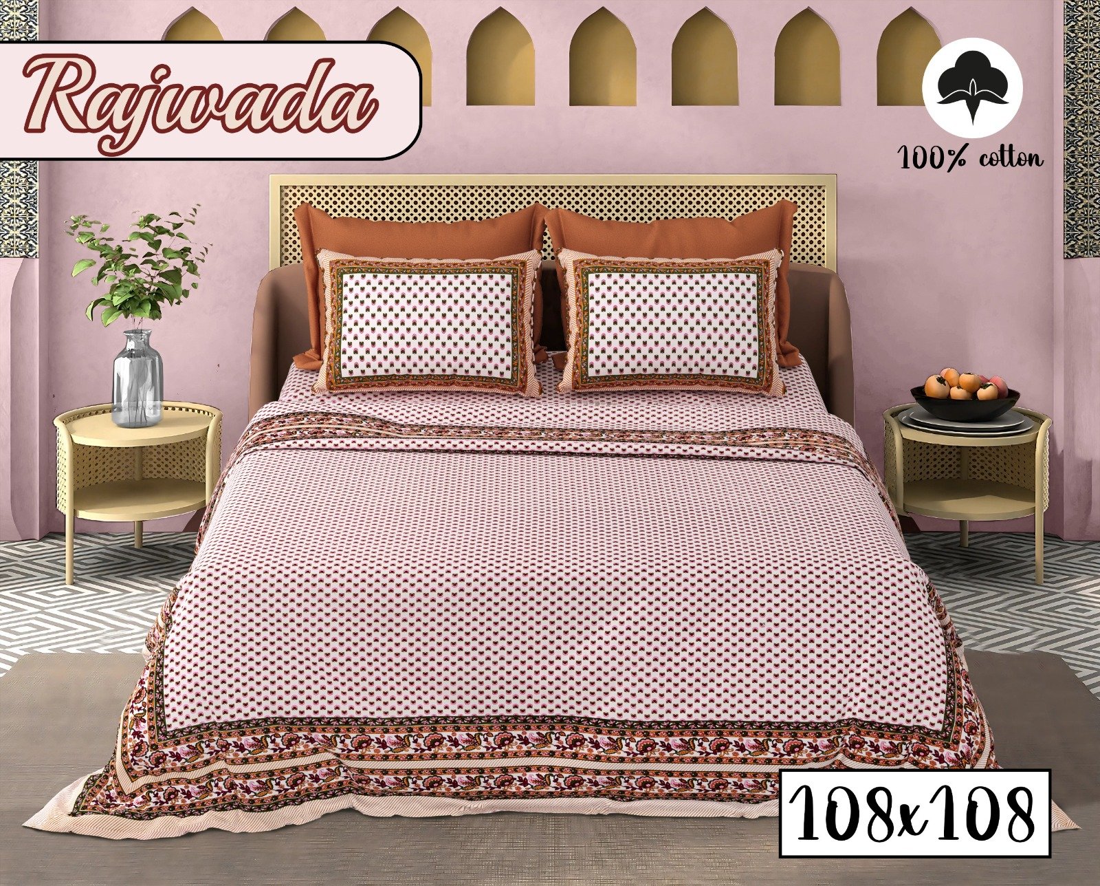 Rajwada 100% cotton bed sheets