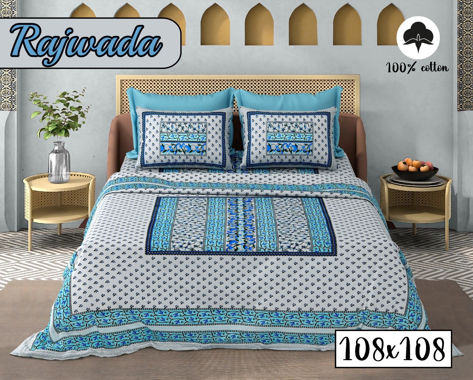 Rajwada 100% cotton bed sheets
