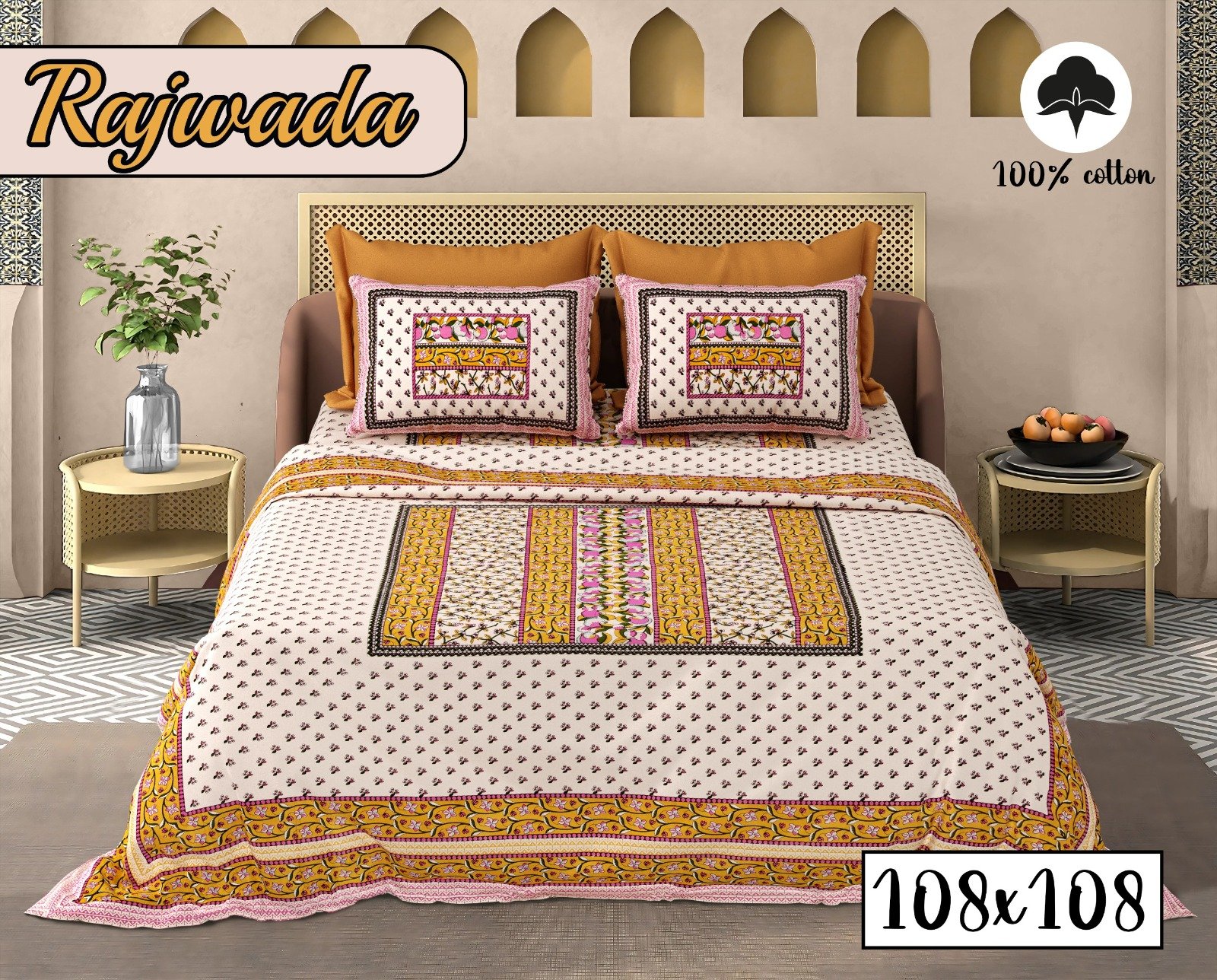 Rajwada 100% cotton bed sheets